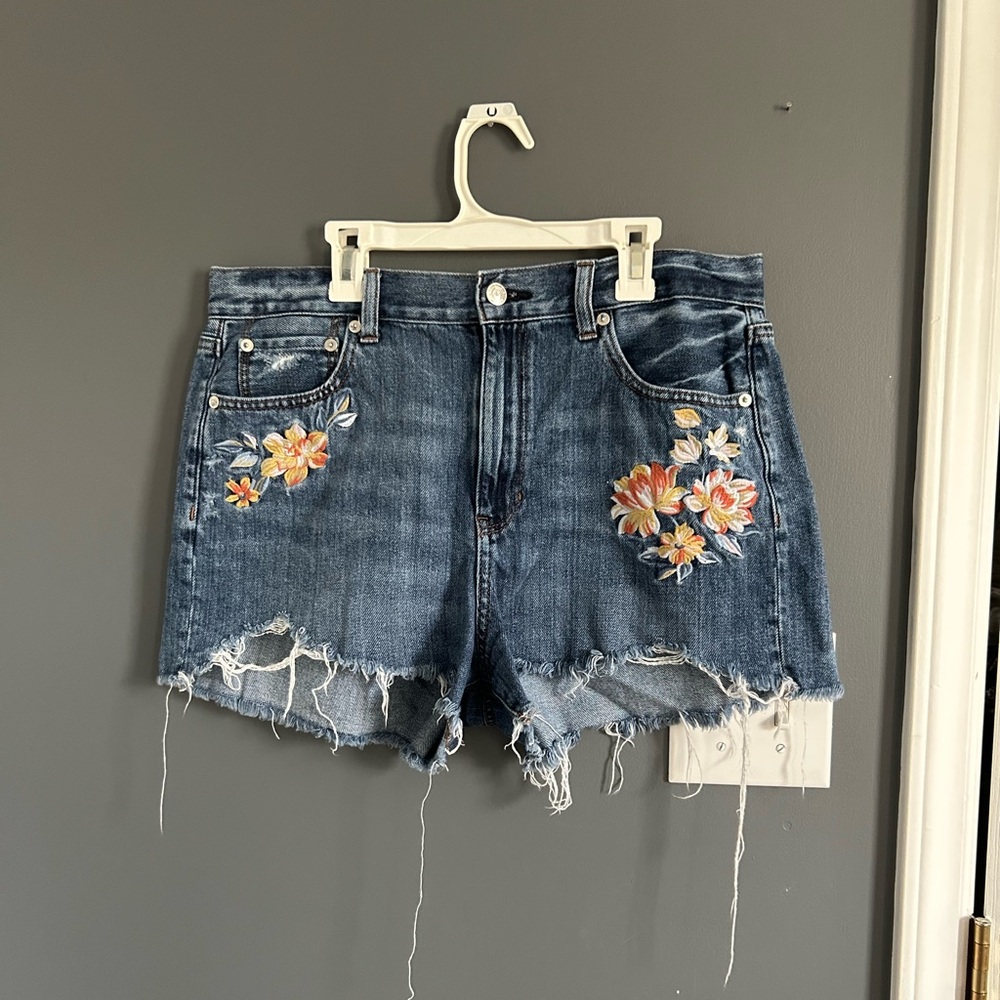 American Eagle Denim Embroidered Shorts